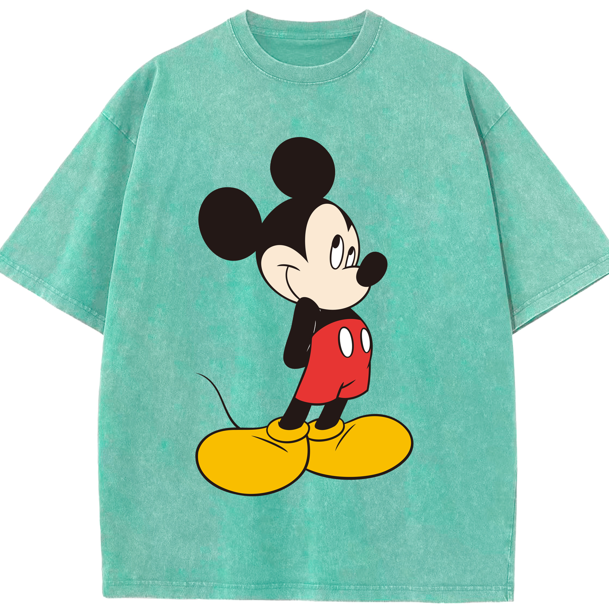 （画像用） ミッキーマウス Mickey Mouse 綿100% ヴィンテージ風 半袖Tシャツ（フロントプリント）